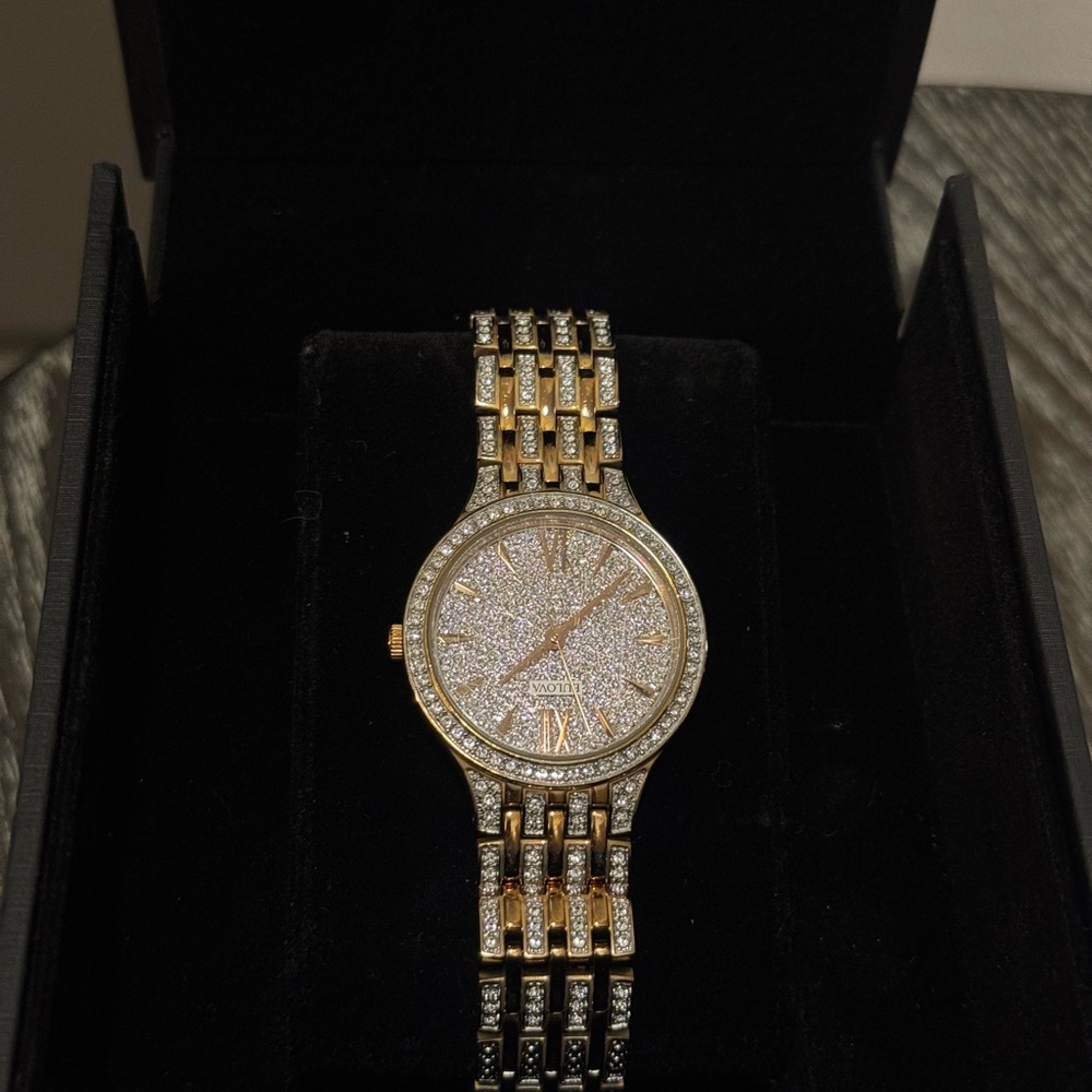 Bulova Rose Gold Rhinestone Women's Watch